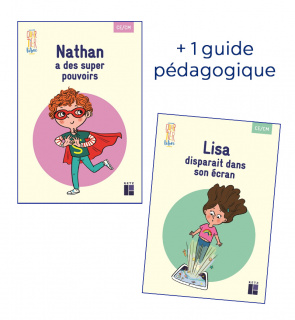 Quartier libre CE/CM : Nathan a des super pouvoirs + Lisa disparait dans son écran (Pack de 2 albums)