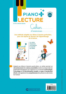 Lecture Piano + - Cahier d'exercices - Cycles 2, 3 et 4