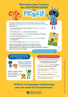 J'apprends les maths avec Picbille CP - Pack de 10 fichiers - Programmes 2025